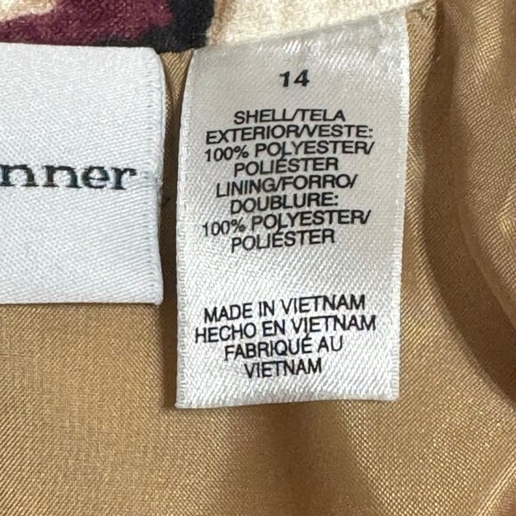 Alfred Dunner Womens Multicolor Abstract Print Jacket Blouse Size 14 - Picture 6 of 9